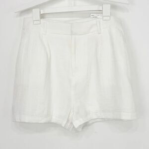 Nine West White Knight 100% Soft Crinkle Cotton High Rise Shorts NEW